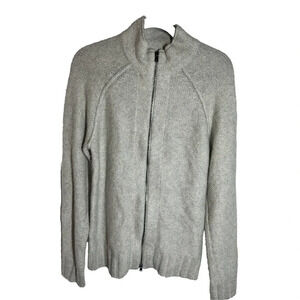Marc Anthony Mens Medium Beige Full Zip Up Wool Blend Sweater